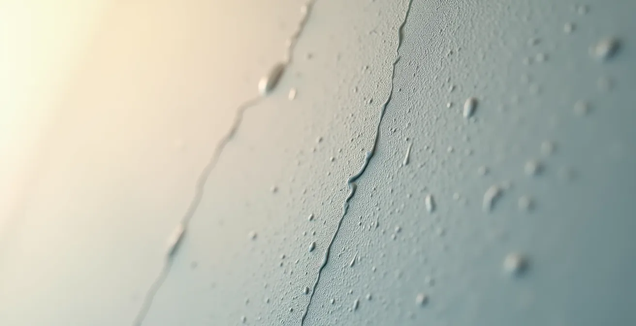 Vue en très gros plan de la texture microscopique d'une surface peinte, révélant les subtilités et la matérialité du revêtement